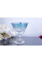 Blue and White Patterned Footed Glass Presentation Bowl |   Crystal Look Bowl 19 cm - 5
