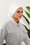 Elegant Ready-To-Wear Turban, Ecru, Ht-92 - 4