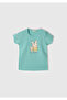 Baby Turquoise Rabbit Printed T-Shirt