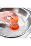 VIDEVECKMAL Dish-washing Brush with Dispenser, Bright Orange - 2