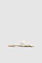 Littore Beige Satin Bow Detailed Women's Slippers
