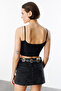Women's Scuba Fabric Rope Strap Crop Top Crop-Atlet - 5
