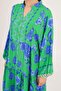 Patterned Button Detailed Loose Benetton Dress with Judge Collar - 6