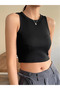 Halter Neck Camisole Fabric Sleeveless High Waist Matching Basic Summer Crop Tank Top - 2