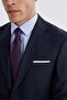 Navy Blue Slim Fit Mono Neck Double Slit Straight Suit - 4