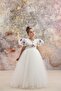 Girl white evening dress white - 2
