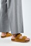 Vina Women's Genuine Leather Velcro Yellow Slippers