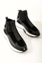 Black Leather Men's Sports Zipper Boots - 2