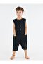 Black Muslin Shorts Overalls - 2