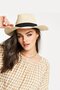 Women's Beige Cowboy Straw Beach Hat - 2