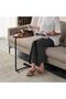 Multi-purpose side table, brown marble wood with black metal frame, 30 x 45 x 60 cm - 5