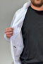 Men's Zippered Seasonal Jacket Single Top Reu-9114 White - 4