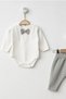 Newborn Baby Boy Mevlüt Set with Vest and Bow Tie Trousers Special Day Eid Suit Gift - 4