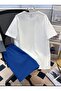 Unisex Deer White T-Shirt Blue Shorts Top Bottom 2 Piece Set - 2