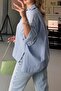 قميص نسائي مخطط مقاس كبير 4S361 - 3