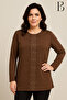 Relaxed Cut Front Waterway Stone Embroidered Mother Women's Combed Cotton Blouse