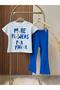 Girl's Floral Patterned Cotton Flared Leggings Bottom Set - 2