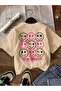 3-Pack Women's Casual Round Neck T-Shirts with Smiling Face & Text Graphics - 3