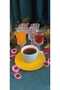 6 Pieces of Glass Brown Side with Crystal Appearance Presentation Cup 40 Cc Volume 10 cm Height 5 cm Mouth Width