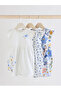 100% Organic Cotton Floral Patterned 3-Piece Romper Jumpsuit Set Alyag4757