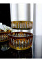 Amber Color Cut Crystal Glass Salad Presentation Bowl Set 100% Handcrafted - 3