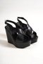 Ester; Black Matte Leather 12 Cm Wedge Heeled Shoes - 4