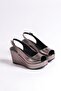 Juliet Women's Shiny Platinum 9 cm Correct Heel Shoes - 6