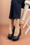 Romano; Black Leather, Wedge Heeled Shoes (Read the Description of Slim Fit Product) - 7