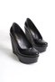 Orion; Black Patent Leather, 12 cm Wedge Heeled Shoes - 4