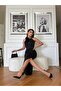 Rose Accessory Stone Collar Detailed Slit Evening Dress