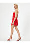 Women'S Red Strapless Mini Dress - 2