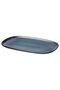 GLADELIG Stoneware Plate Blue 31x19 cm Unique Glazed Finish