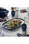 GLADELIG Stoneware Plate Blue 31x19 cm Unique Glazed Finish - 2