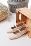 Women's Daily Blunt Toe Ballerina Shoes with Single Belt Buckle - 3