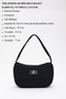 Black U11 Single Zipper Compartment Daily Sports Baguette Canvas Fabric Women's Hand and Shoulder Bag B:16 E: 26 - 3
