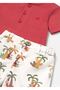 Baby Boy Polo Collar T-Shirt Shorts Set Red 1217 - 3