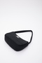 Black U11 Single Zipper Compartment Daily Sports Baguette Canvas Fabric Women's Hand and Shoulder Bag B:16 E: 26 - 5