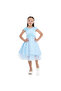 Chic Sky Blue Satin & Lace Party Dress With Mesh & Decoration - 2