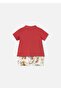 Baby Boy Polo Collar T-Shirt Shorts Set Red 1217 - 2