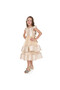 Chic Champagne Satin Party Dress With Mesh & Decoration - 3
