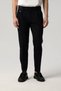 Navy Blue Fabric Trousers with Pleated Front and Long Tongue 2306-29