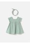 Baby Girl Buttoned Dress with Headband Mint 1866