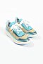 Afrid blue woven leather women's sneakers - 4
