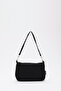 Black U16 Daily Sports Canvas Fabric Baguette Women's Hand and Shoulder Bag U:23 E:16 W:7