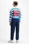 Yoane Men's Tie-Up Elastic Waist and Leg Navy Blue Sweatpants - 6