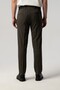 Pleated Front Long Tongue Striped Brown Fabric Trousers 2306-18 - 5
