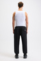 Yoane Men's Tie Elastic Waist and Leg Black Sweatpants - 6