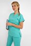 Unisex Turquoise Green Stretch Fabric Nurse Doctor Medical Scrubs Uniform Set - 5