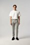 Gray Fabric Trousers with Pleated Front and Long Tongue 2306-27 - 2