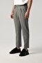 Front Pleated Leg Double Seersucker Fabric Striped Gray Trousers 2286-65 - 4